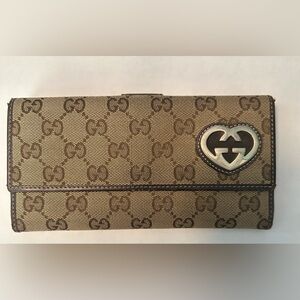 Gucci Monogram Lovely Heart Continental Wallet